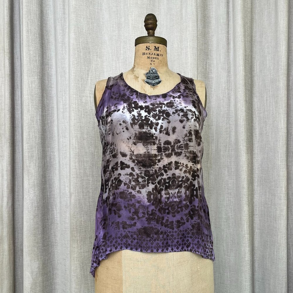 MA+CH Marika Charles Purple hand-dyed Blair Shirt Size M
